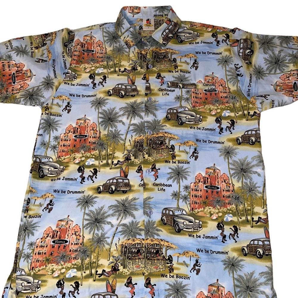 Rima Beachworld Men’s Button Down Shirt Size Medium Vacation Shirt S. Sl…